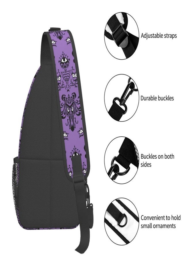 GTEVUTS Purple Haunt Mansion Crossbody Bags Sling Bag for for Women Men, Cute Fashion Chest Bag Casual Small Shoulder Bags Travel Hiking Cycling Gym Sport Lightweight Daypack Adult Backpack - Image 5